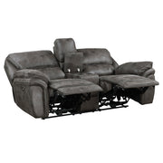 8517GRY-2PW Power Double Reclining Love Seat with Center Console - 8517GRY-2PW