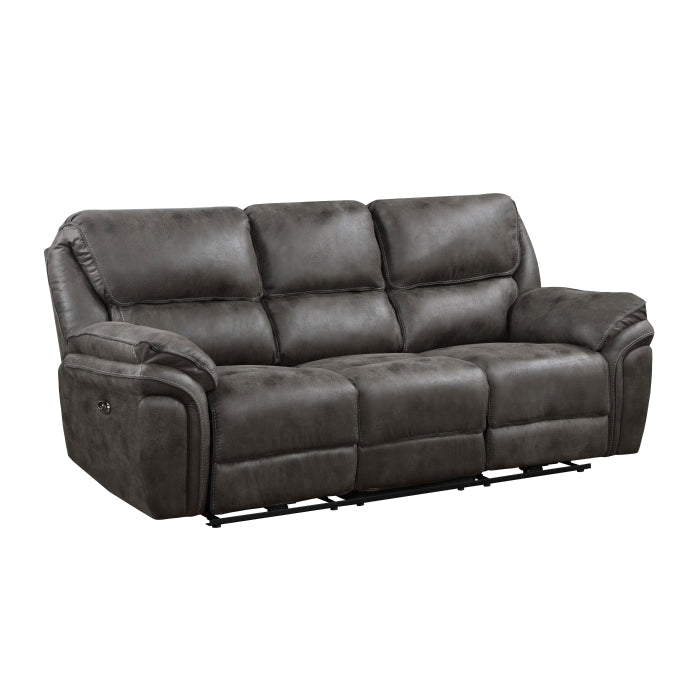 8517GRY-3PW Power Double Reclining Sofa - 8517GRY-3PW