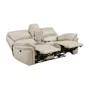 8517PWT-2PW Power Double Reclining Love Seat with Center Console - 8517PWT-2PW