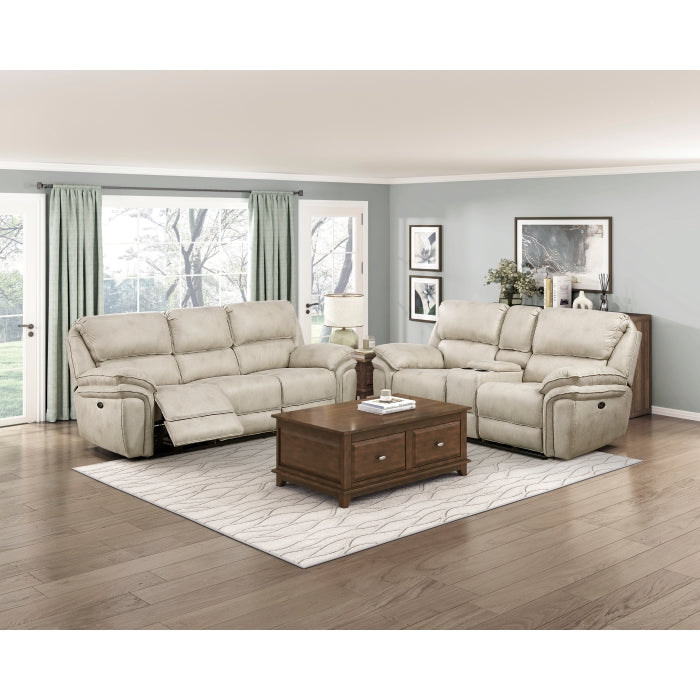 8517PWT-2PW Power Double Reclining Love Seat with Center Console - 8517PWT-2PW