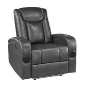 8522GRY-1PW Power Reclining Chair with Wireless Charger, Cooling Cup-Holder, Storage Arms, Wireless Speakers, LED Light and USB port - 8522GRY-1PW