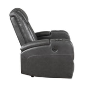8522GRY-1PW Power Reclining Chair with Wireless Charger, Cooling Cup-Holder, Storage Arms, Wireless Speakers, LED Light and USB port - 8522GRY-1PW