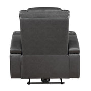 8522GRY-1PW Power Reclining Chair with Wireless Charger, Cooling Cup-Holder, Storage Arms, Wireless Speakers, LED Light and USB port - 8522GRY-1PW