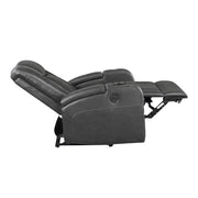8522GRY-1PW Power Reclining Chair with Wireless Charger, Cooling Cup-Holder, Storage Arms, Wireless Speakers, LED Light and USB port - 8522GRY-1PW