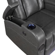 8522GRY-1PW Power Reclining Chair with Wireless Charger, Cooling Cup-Holder, Storage Arms, Wireless Speakers, LED Light and USB port - 8522GRY-1PW