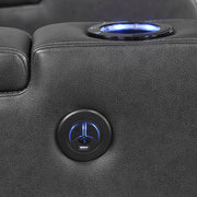 8522GRY-1PW Power Reclining Chair with Wireless Charger, Cooling Cup-Holder, Storage Arms, Wireless Speakers, LED Light and USB port - 8522GRY-1PW