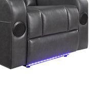 8522GRY-1PW Power Reclining Chair with Wireless Charger, Cooling Cup-Holder, Storage Arms, Wireless Speakers, LED Light and USB port - 8522GRY-1PW