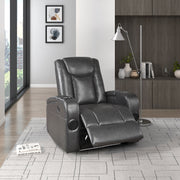 8522GRY-1PW Power Reclining Chair with Wireless Charger, Cooling Cup-Holder, Storage Arms, Wireless Speakers, LED Light and USB port - 8522GRY-1PW