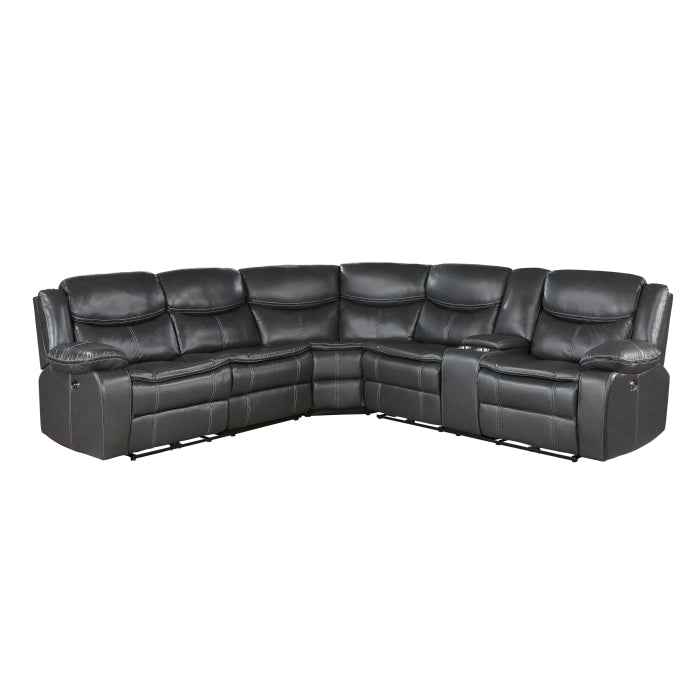 8528DG*SCPW (3)3-Piece Power Reclining Sectional with Right Console - 8528DG*SCPW