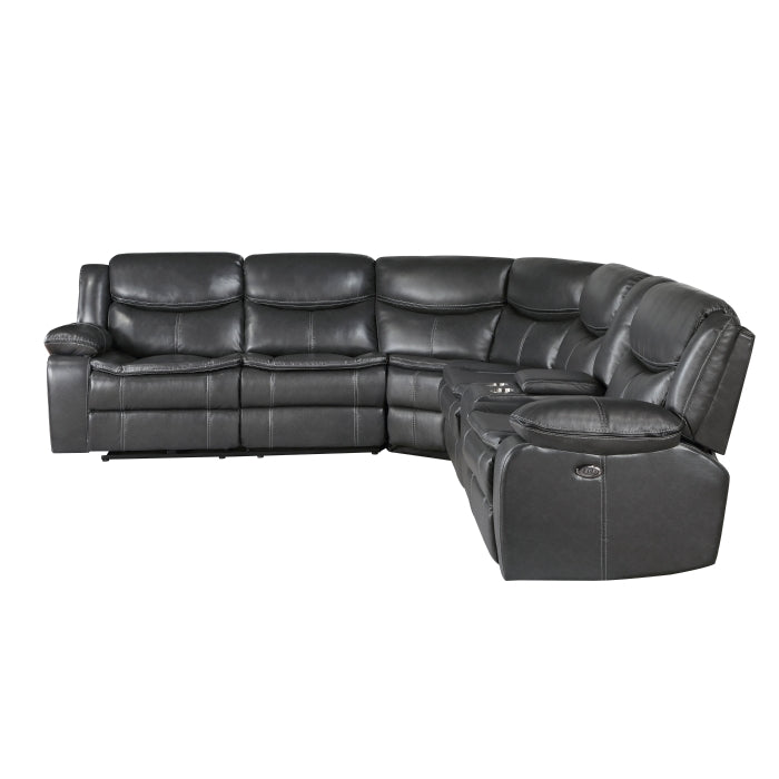 8528DG*SCPW (3)3-Piece Power Reclining Sectional with Right Console - 8528DG*SCPW