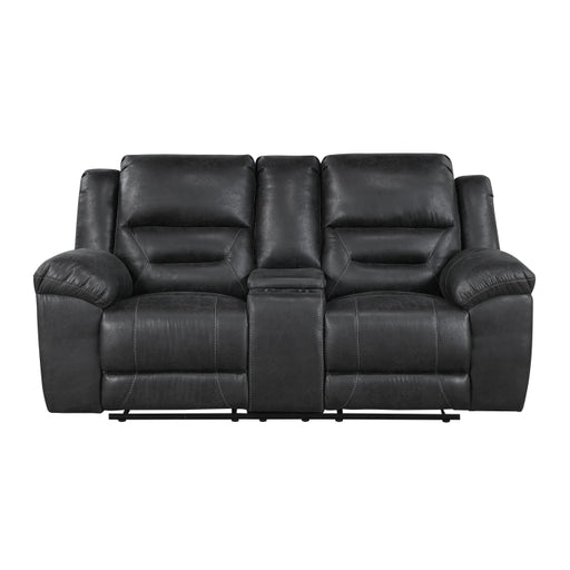 8538BK-2 Double Reclining Love Seat with Center Console - 8538BK-2