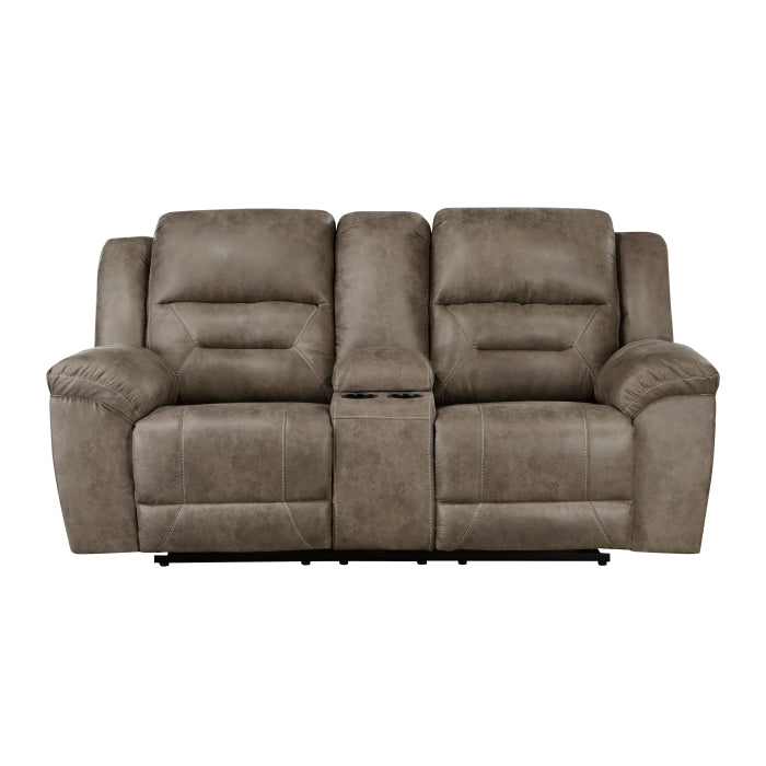 8538BR-2 Double Reclining Love Seat with Center Console - 8538BR-2