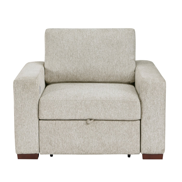 8548-2ACCLA2* (2)Convertible Chair with Pull-out Bed, Click Motion Back, Two Arms with Shelves and Charging Ports - 8548-2ACCLA2*