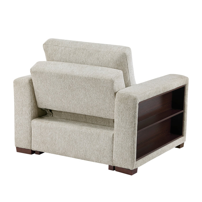 8548-2ACCLA2* (2)Convertible Chair with Pull-out Bed, Click Motion Back, Two Arms with Shelves and Charging Ports - 8548-2ACCLA2*