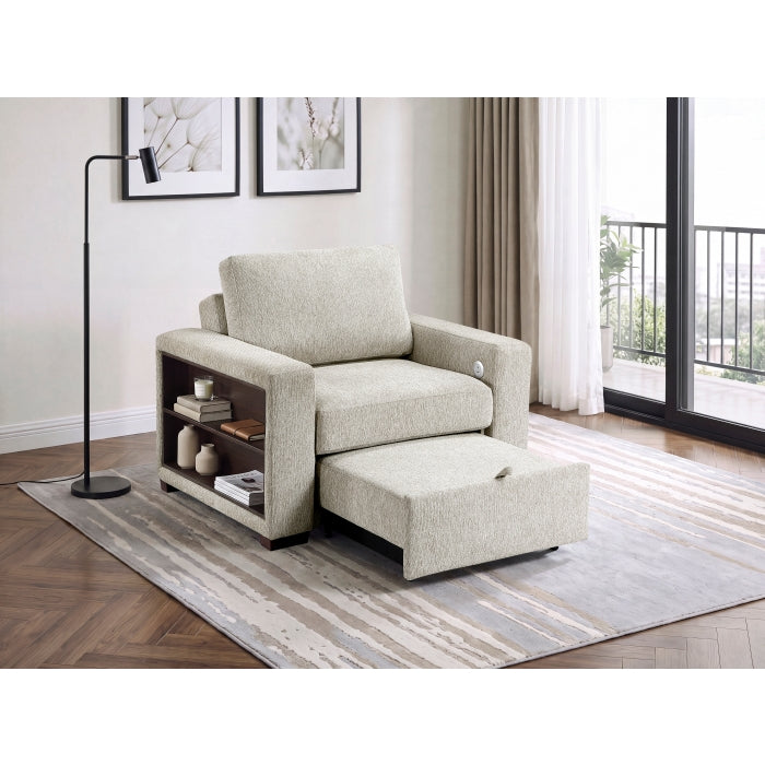8548-2ACCLA2* (2)Convertible Chair with Pull-out Bed, Click Motion Back, Two Arms with Shelves and Charging Ports - 8548-2ACCLA2*