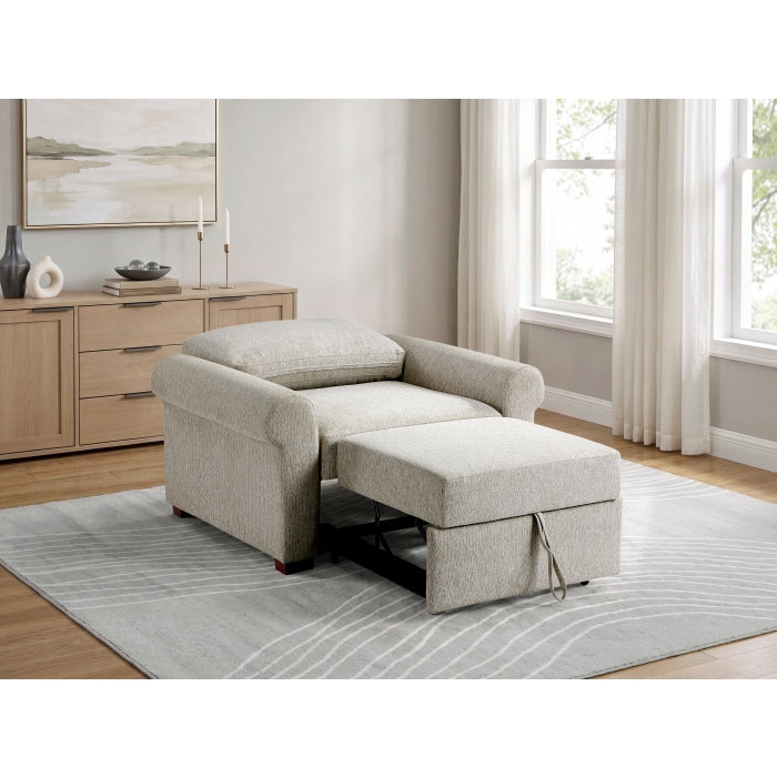 8548-2ACCLA4* (2)Convertible Chair with Pull-out Bed, Click Motion Back and Two Roll Arms - 8548-2ACCLA4*
