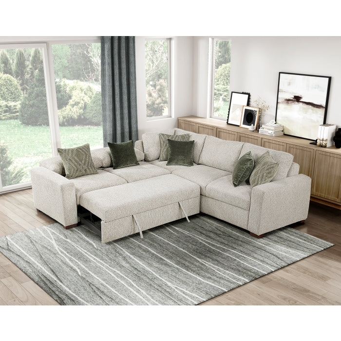 8548-2ACL Convertible Armless 2-Seater with Pull-out Bed and Click Motion Back - 8548-2ACL