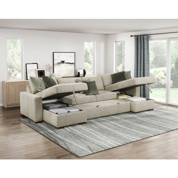 8548-2ACL Convertible Armless 2-Seater with Pull-out Bed and Click Motion Back - 8548-2ACL
