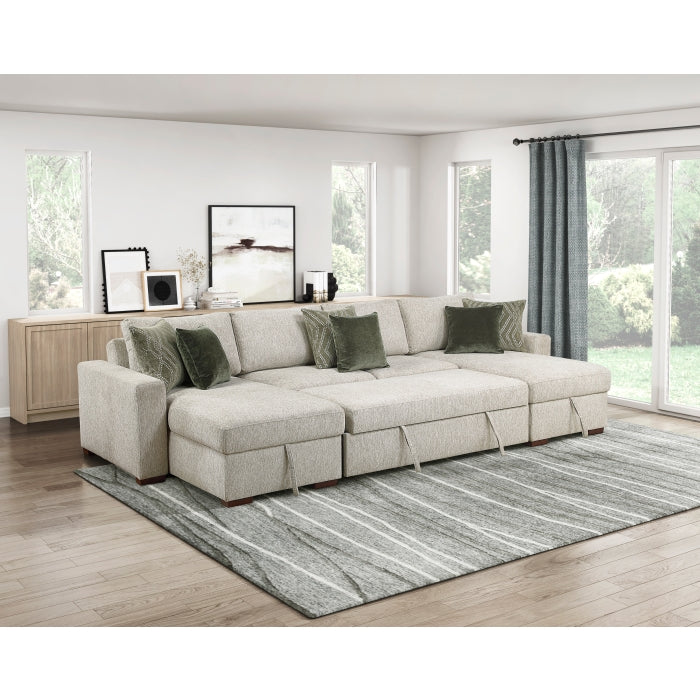 8548-2ACL Convertible Armless 2-Seater with Pull-out Bed and Click Motion Back - 8548-2ACL