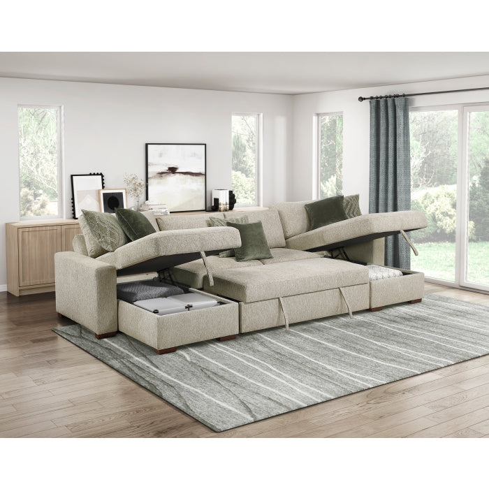 8548-2ACL Convertible Armless 2-Seater with Pull-out Bed and Click Motion Back - 8548-2ACL