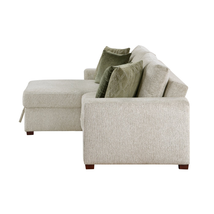 8548*3VC15ACLA (3)2-Piece Sectional with Reversible Chaise, Pull-out Bed and Hidden Storage, Click Motion Back - 8548*3VC15ACLA