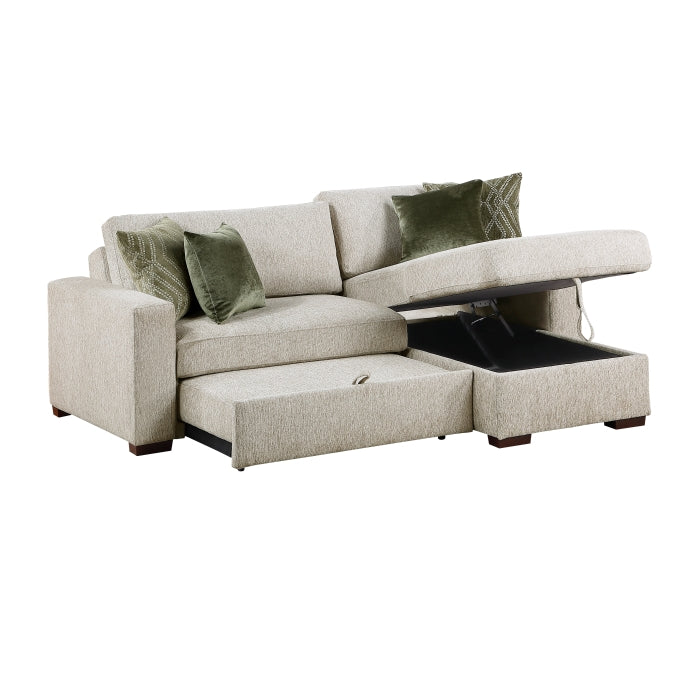 8548*3VC15ACLA (3)2-Piece Sectional with Reversible Chaise, Pull-out Bed and Hidden Storage, Click Motion Back - 8548*3VC15ACLA