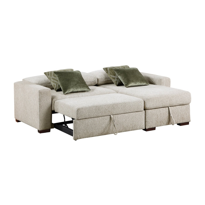 8548*3VC15ACLA (3)2-Piece Sectional with Reversible Chaise, Pull-out Bed and Hidden Storage, Click Motion Back - 8548*3VC15ACLA