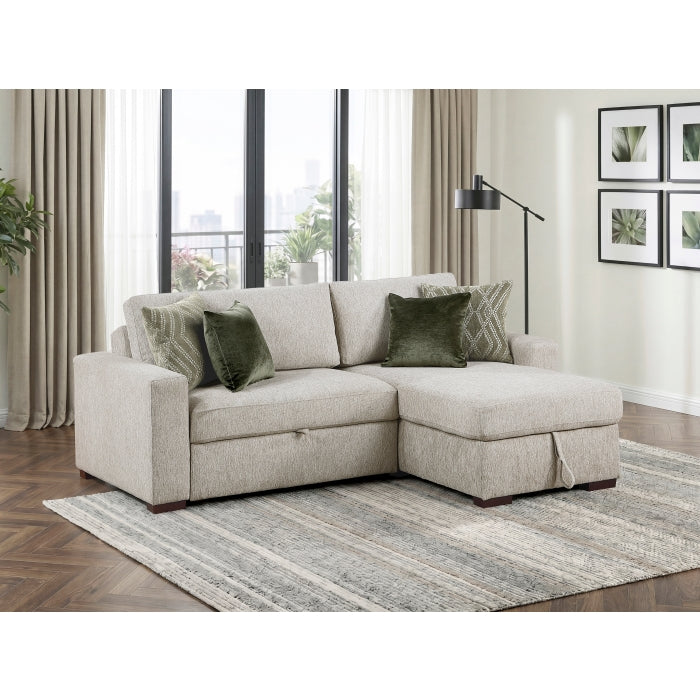 8548*3VC15ACLA (3)2-Piece Sectional with Reversible Chaise, Pull-out Bed and Hidden Storage, Click Motion Back - 8548*3VC15ACLA