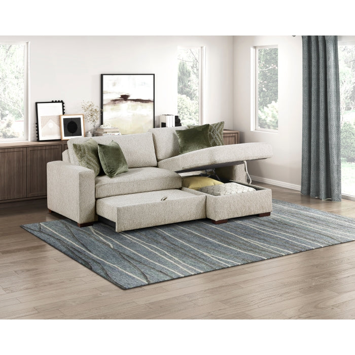 8548*3VC15ACLA (3)2-Piece Sectional with Reversible Chaise, Pull-out Bed and Hidden Storage, Click Motion Back - 8548*3VC15ACLA
