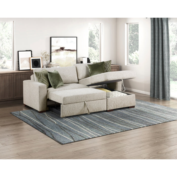 8548*3VC15ACLA (3)2-Piece Sectional with Reversible Chaise, Pull-out Bed and Hidden Storage, Click Motion Back - 8548*3VC15ACLA