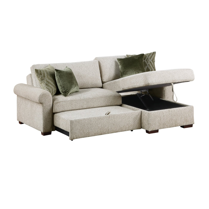 8548*3VC15ACLA4 (3)2-Piece Sectional with Reversible Chaise, Pull-out Bed and Hidden Storage, Click Motion Back - 8548*3VC15ACLA4