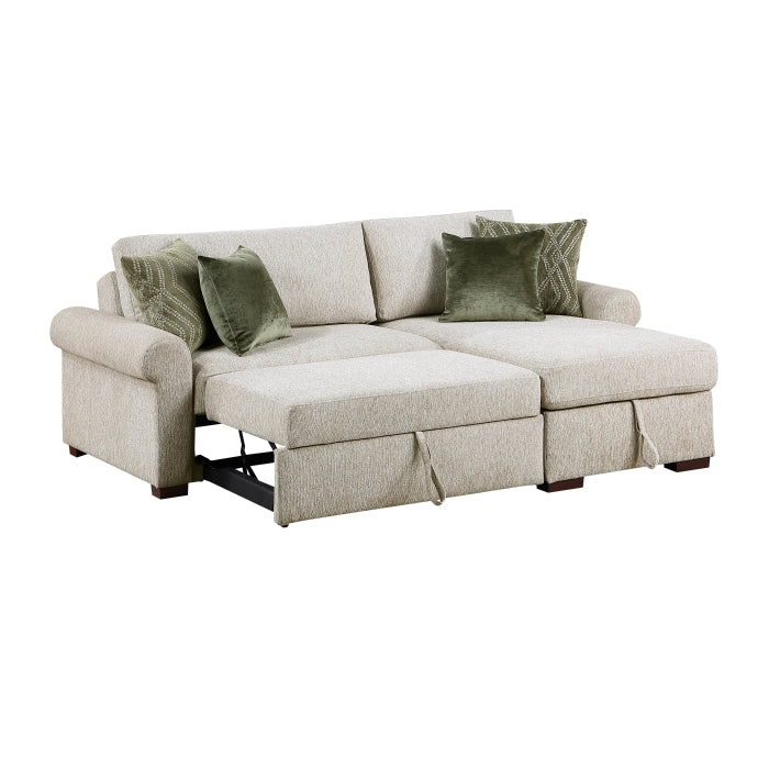 8548*3VC15ACLA4 (3)2-Piece Sectional with Reversible Chaise, Pull-out Bed and Hidden Storage, Click Motion Back - 8548*3VC15ACLA4