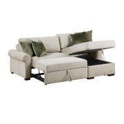 8548*3VC15ACLA4 (3)2-Piece Sectional with Reversible Chaise, Pull-out Bed and Hidden Storage, Click Motion Back - 8548*3VC15ACLA4