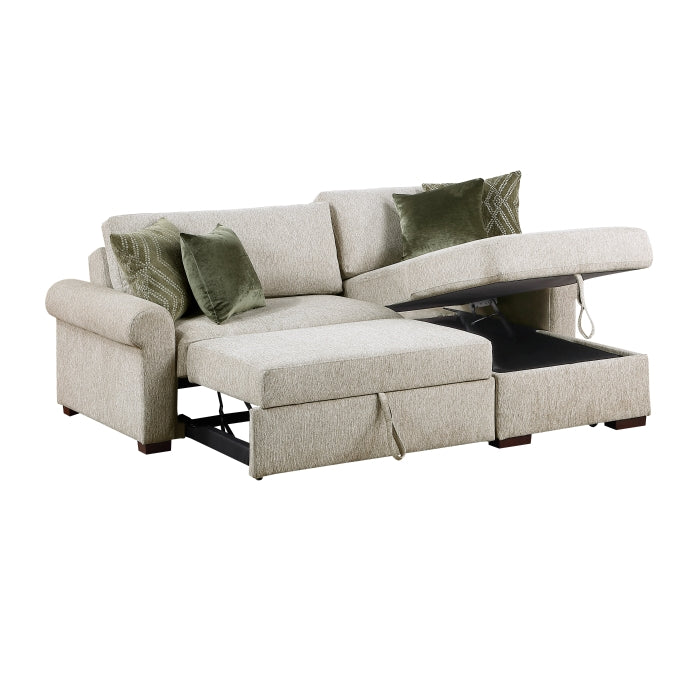 8548*3VC15ACLA4 (3)2-Piece Sectional with Reversible Chaise, Pull-out Bed and Hidden Storage, Click Motion Back - 8548*3VC15ACLA4