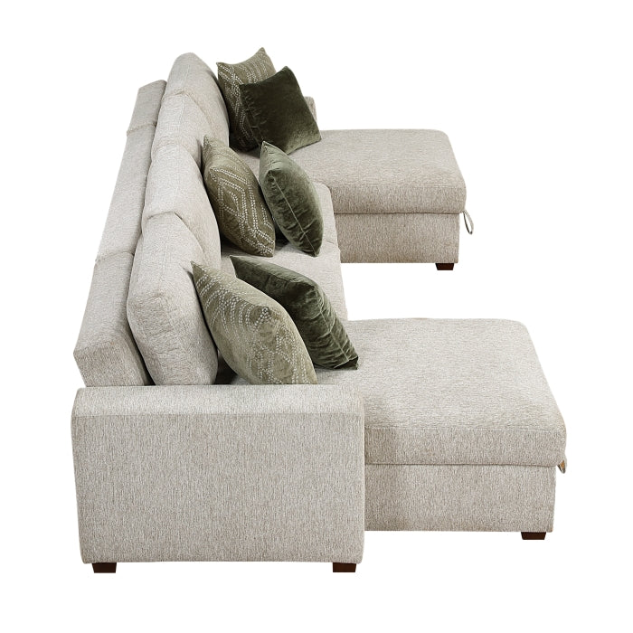8548*42VC2AA (4)3-Piece Sectional with Convertible and Reversible Chaise,  Hidden Storage, Click Motion Back - 8548*42VC2AA
