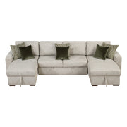 8548*42VC2ACLA (4)3-Piece Sectional with Reversible Chaises, Pull-out Bed and Hidden Storage, Click Motion Back - 8548*42VC2ACLA