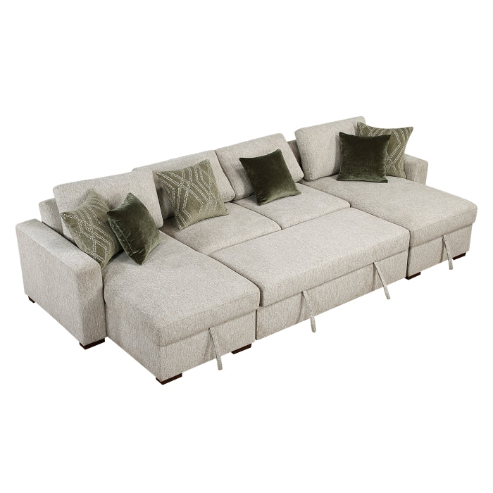 8548*42VC2ACLA (4)3-Piece Sectional with Reversible Chaises, Pull-out Bed and Hidden Storage, Click Motion Back - 8548*42VC2ACLA