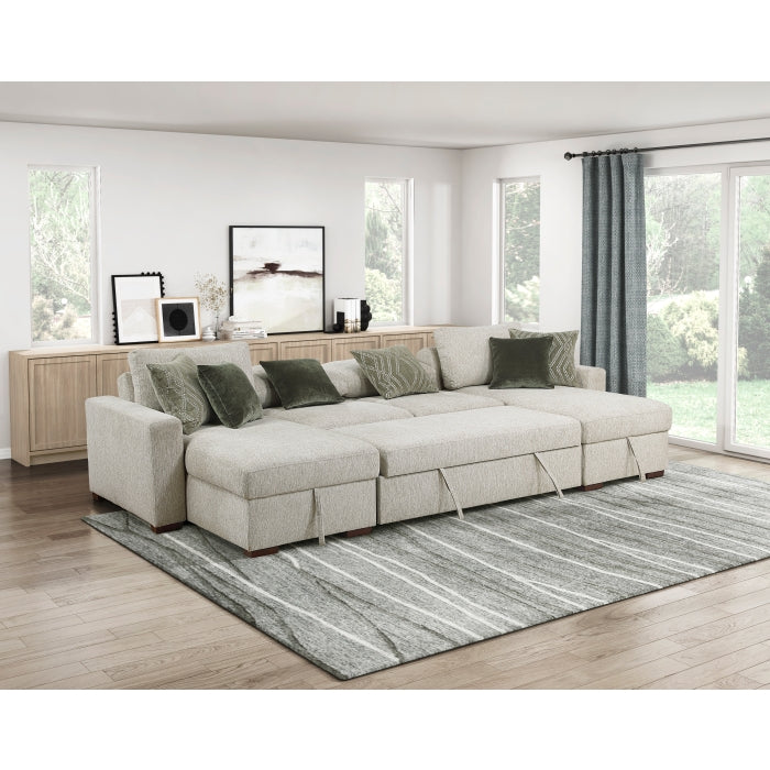 8548*42VC2ACLA (4)3-Piece Sectional with Reversible Chaises, Pull-out Bed and Hidden Storage, Click Motion Back - 8548*42VC2ACLA