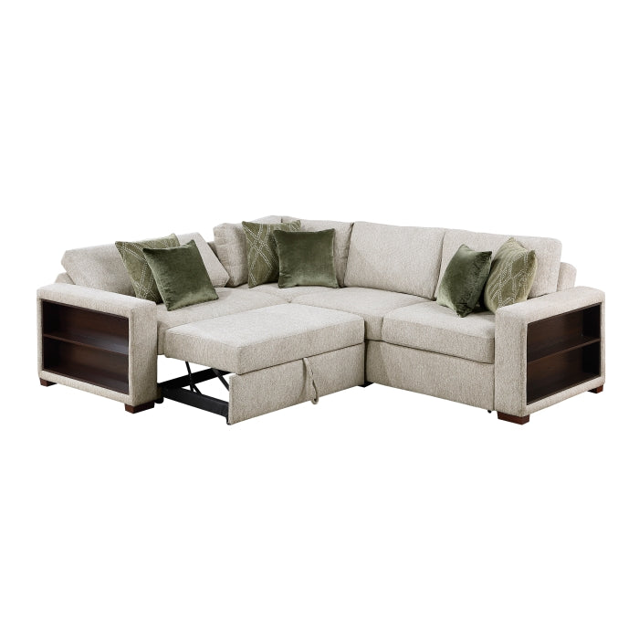 8548*4SC15ACLA2 (4)3-Piece Sectional with Pull-out Bed and Click Motion Back - 8548*4SC15ACLA2
