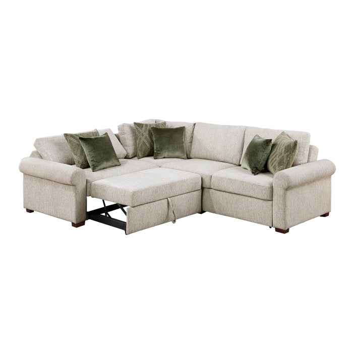8548*4SC15ACLA4 (4)3-Piece Sectional with Pull-out Bed and Click Motion Back - 8548*4SC15ACLA4
