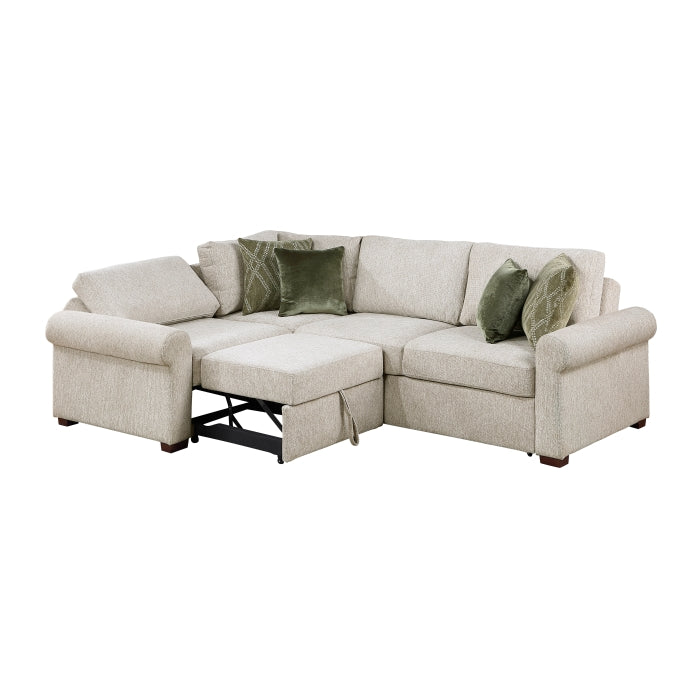 8548*4SCACCLA4 (4)3-Piece Sectional with Pull-out Bed and Click Motion Back - 8548*4SCACCLA4