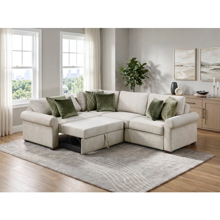 8548*4SCACCLA4 (4)3-Piece Sectional with Pull-out Bed and Click Motion Back - 8548*4SCACCLA4