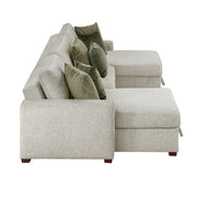 8548*4VC15ACLA (4)3-Piece Sectional with Two Reversible Chaises, Pull-out Bed, Hidden Storage, Click Motion Back and Two Track Arms - 8548*4VC15ACLA