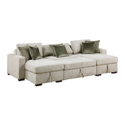8548*4VC15ACLA (4)3-Piece Sectional with Two Reversible Chaises, Pull-out Bed, Hidden Storage, Click Motion Back and Two Track Arms - 8548*4VC15ACLA