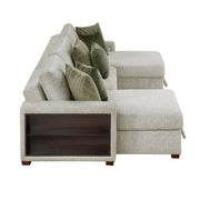 8548*4VC15ACLA2 (4)3-Piece Sectional with Two Reversible Chaises, Pull-out Bed, Hidden Storage, Click Motion Back and Two Arms with Shelves and Charging Ports - 8548*4VC15ACLA2