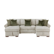 8548*4VC15ACLA4 (4)3-Piece Sectional with Two Reversible Chaises, Pull-out Bed, Hidden Storage, Click Motion Back and Two Roll Arms - 8548*4VC15ACLA4