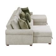 8548*4VC15ACLA4 (4)3-Piece Sectional with Two Reversible Chaises, Pull-out Bed, Hidden Storage, Click Motion Back and Two Roll Arms - 8548*4VC15ACLA4