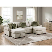 8548*4VC15ACLA4 (4)3-Piece Sectional with Two Reversible Chaises, Pull-out Bed, Hidden Storage, Click Motion Back and Two Roll Arms - 8548*4VC15ACLA4