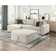 8548*4VC2ACLAOT (4)3-Piece Sectional with Reversible Chaise, Pull-out Bed, Hidden Storage and Ottoman, Click Motion Back - 8548*4VC2ACLAOT
