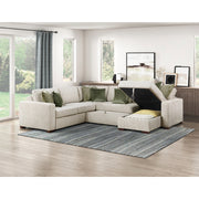 8548*5SC15ACLA (5)4-Piece Sectional with Reversible Chaise, Pull-out Bed, Hidden Storage and Click Motion Back - 8548*5SC15ACLA